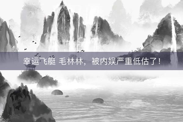 幸运飞艇 毛林林，被内娱严重低估了！